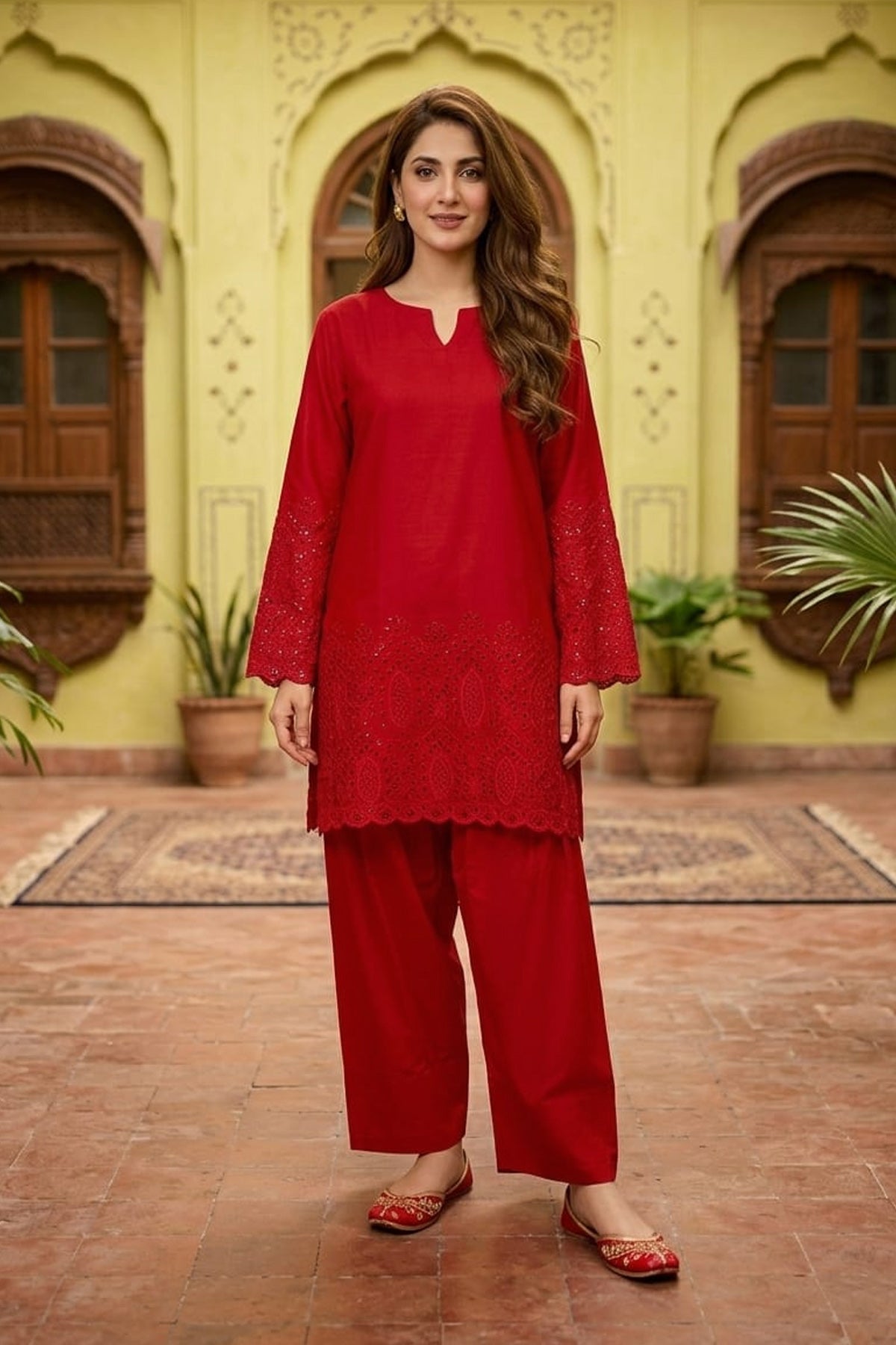 Schiffli Embroidered Dress