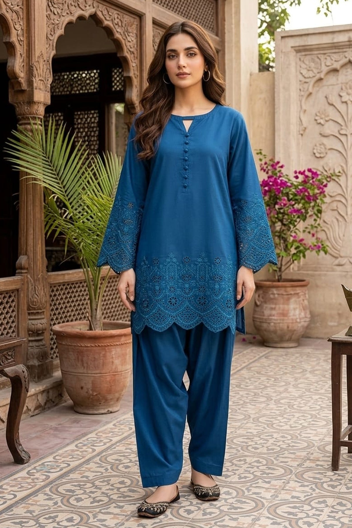 Schiffli Embroidered Dress