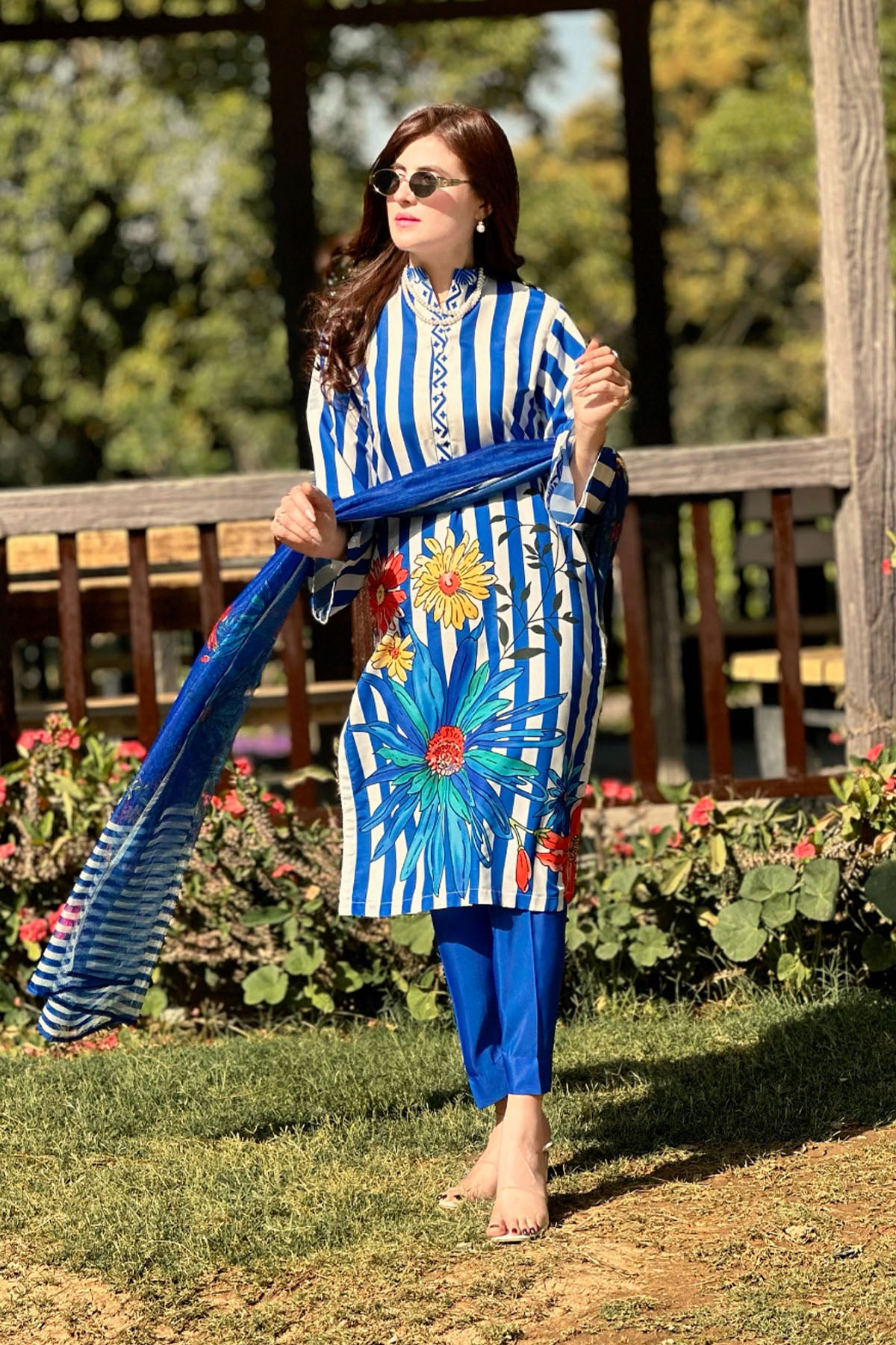 3 Piece Cambric Suit-Printed