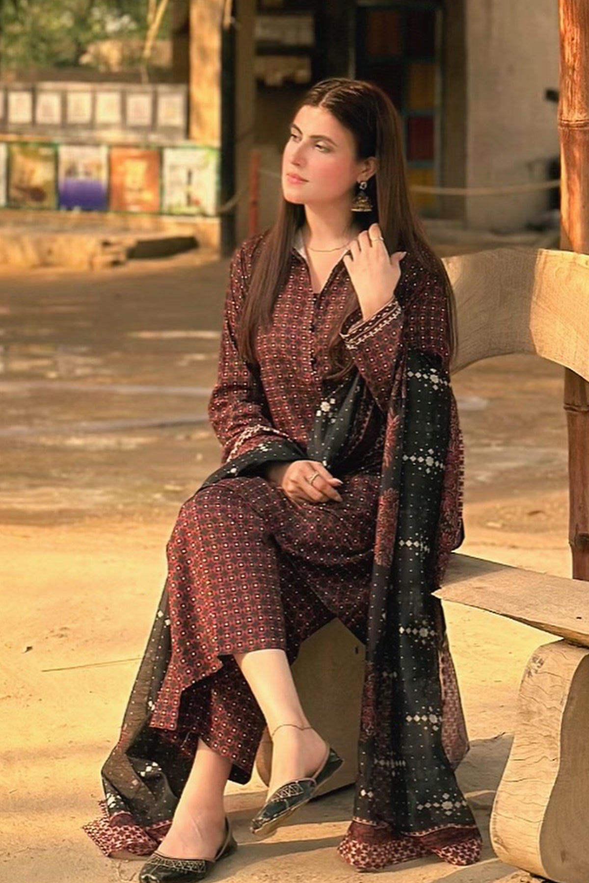 3 Piece Cambric Suit-Printed