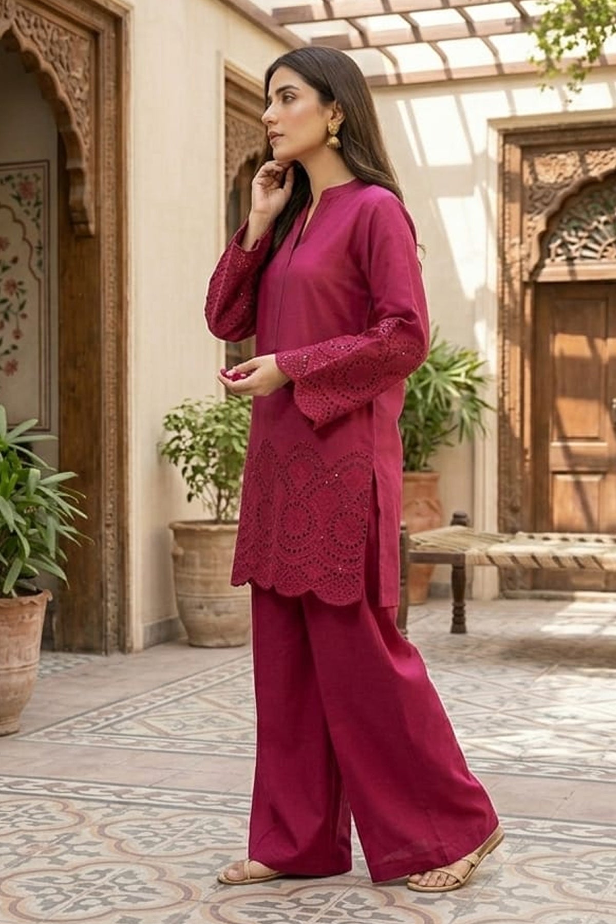 Schiffli Embroidered Dress
