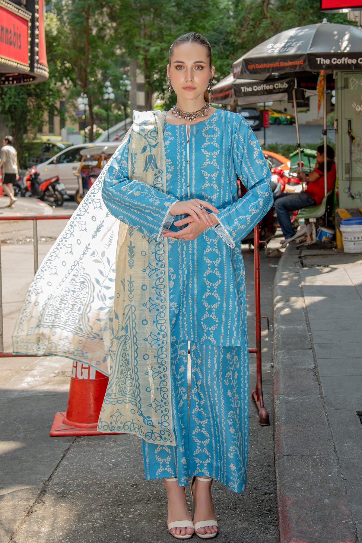 3 Piece Cambric Suit-Printed