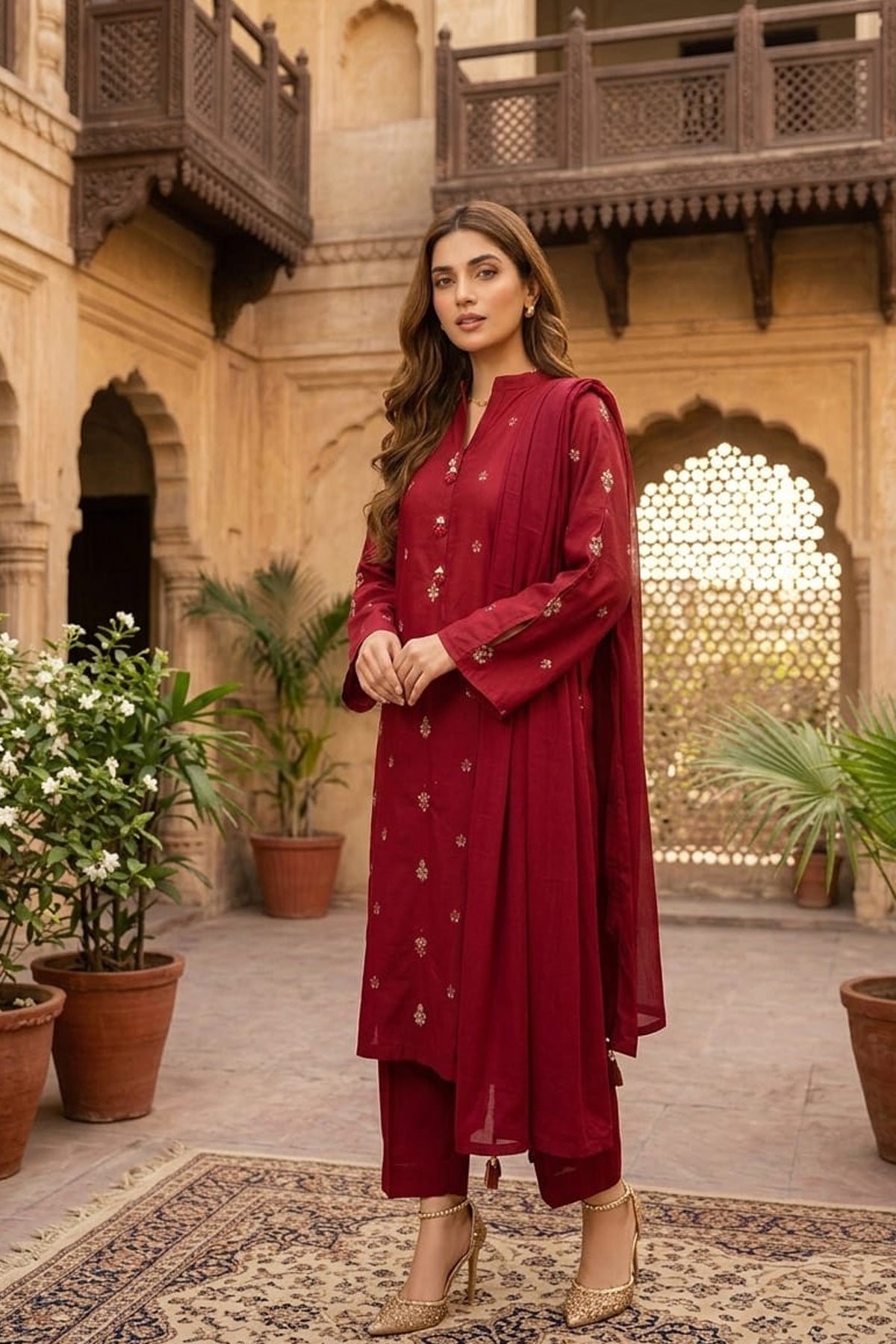 Lawn Embroidered Dress