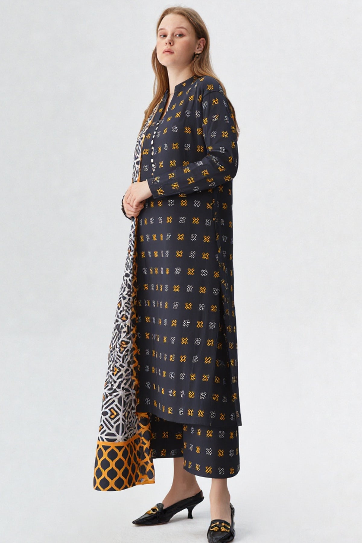 3 Piece Cambric Suit-Printed