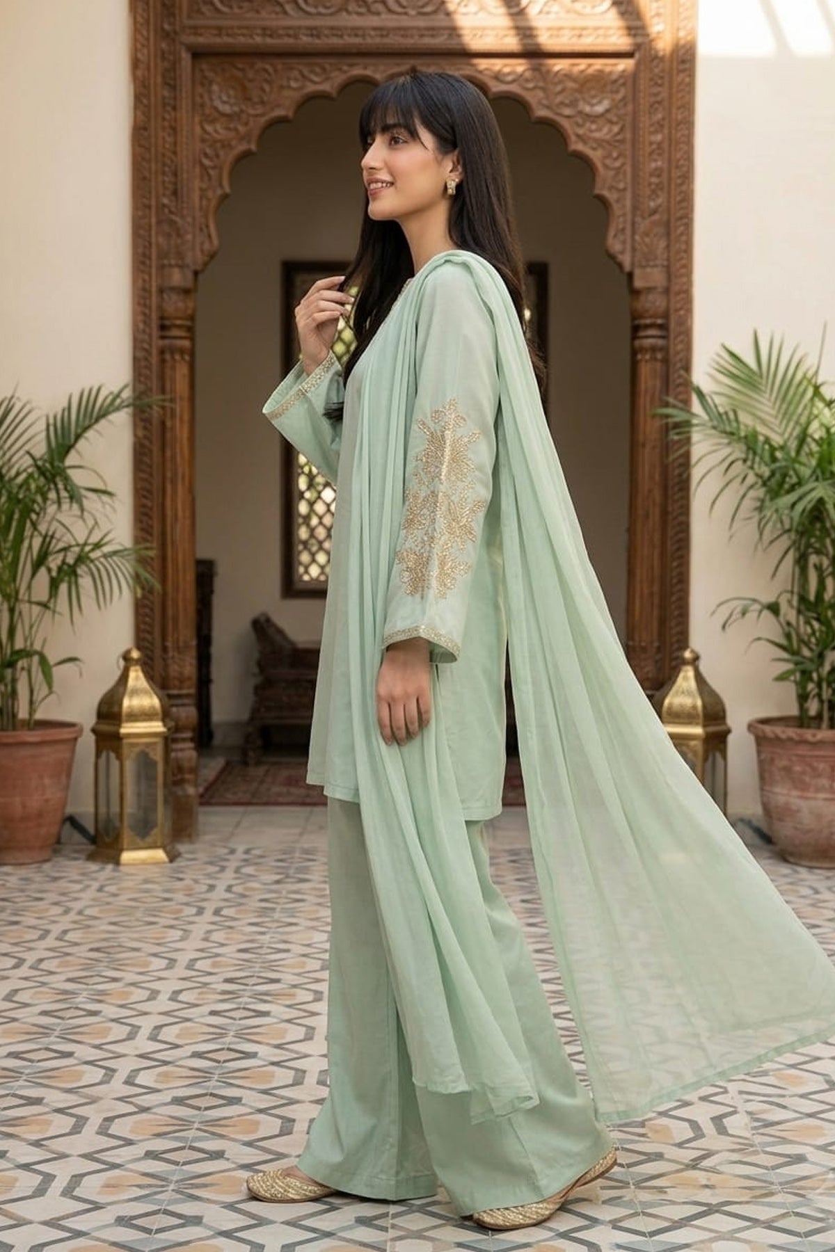 Lawn Embroidered Dress