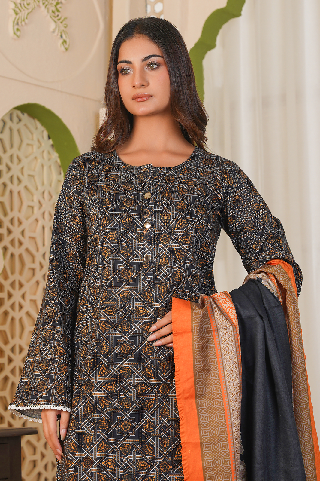 3 Piece Khaddar Suit-Printed