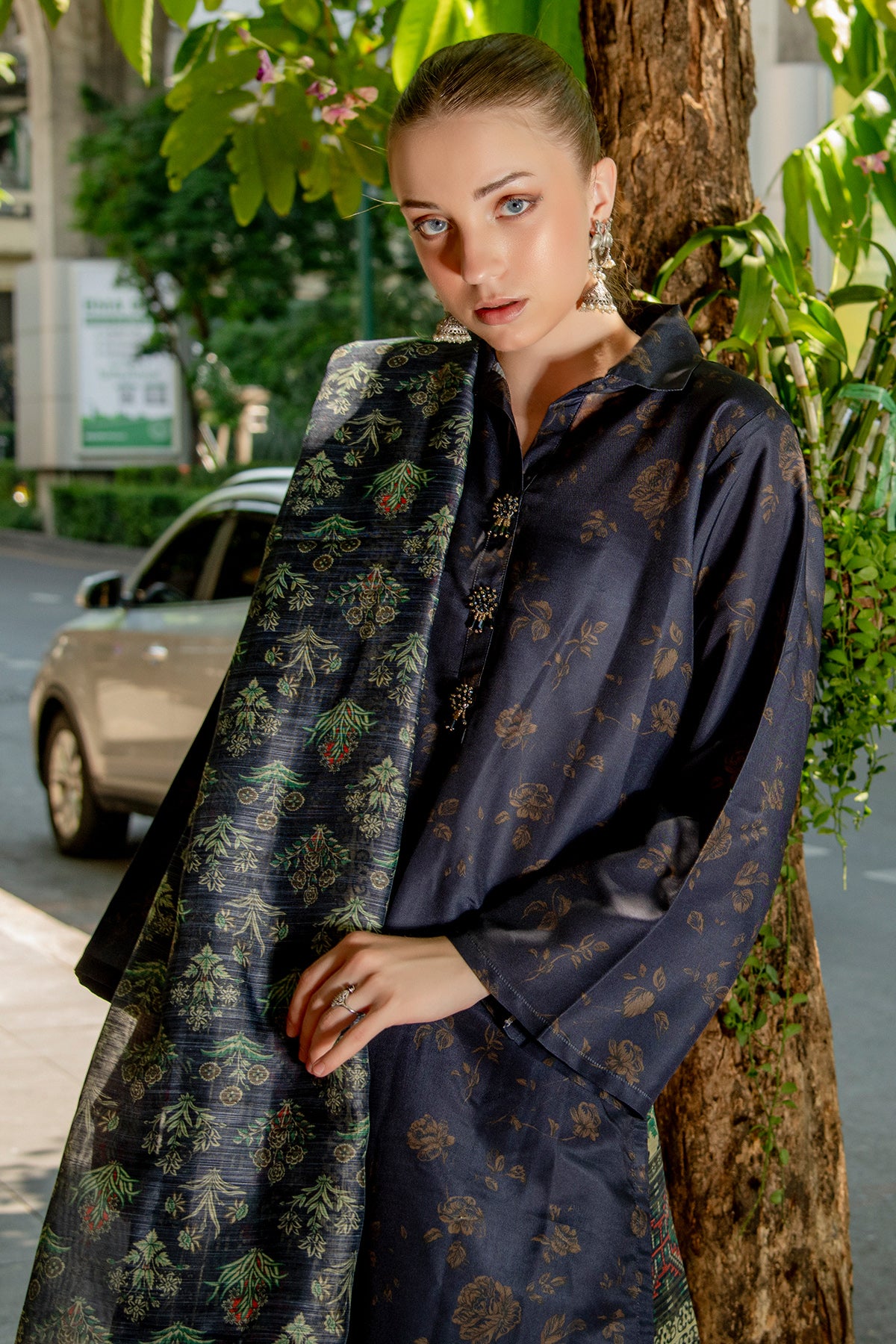 3 Piece Cambric Suit-Printed