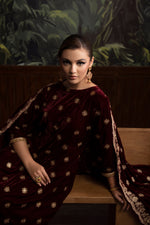 3 Piece - Embroidered Velvet Suit