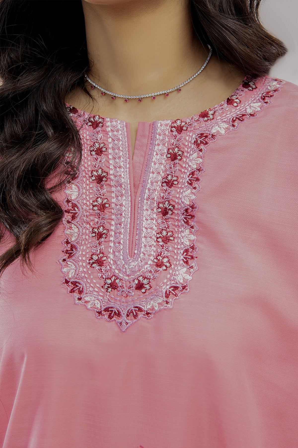 2 Piece Raw Silk Suit-Embroidered (Pret)