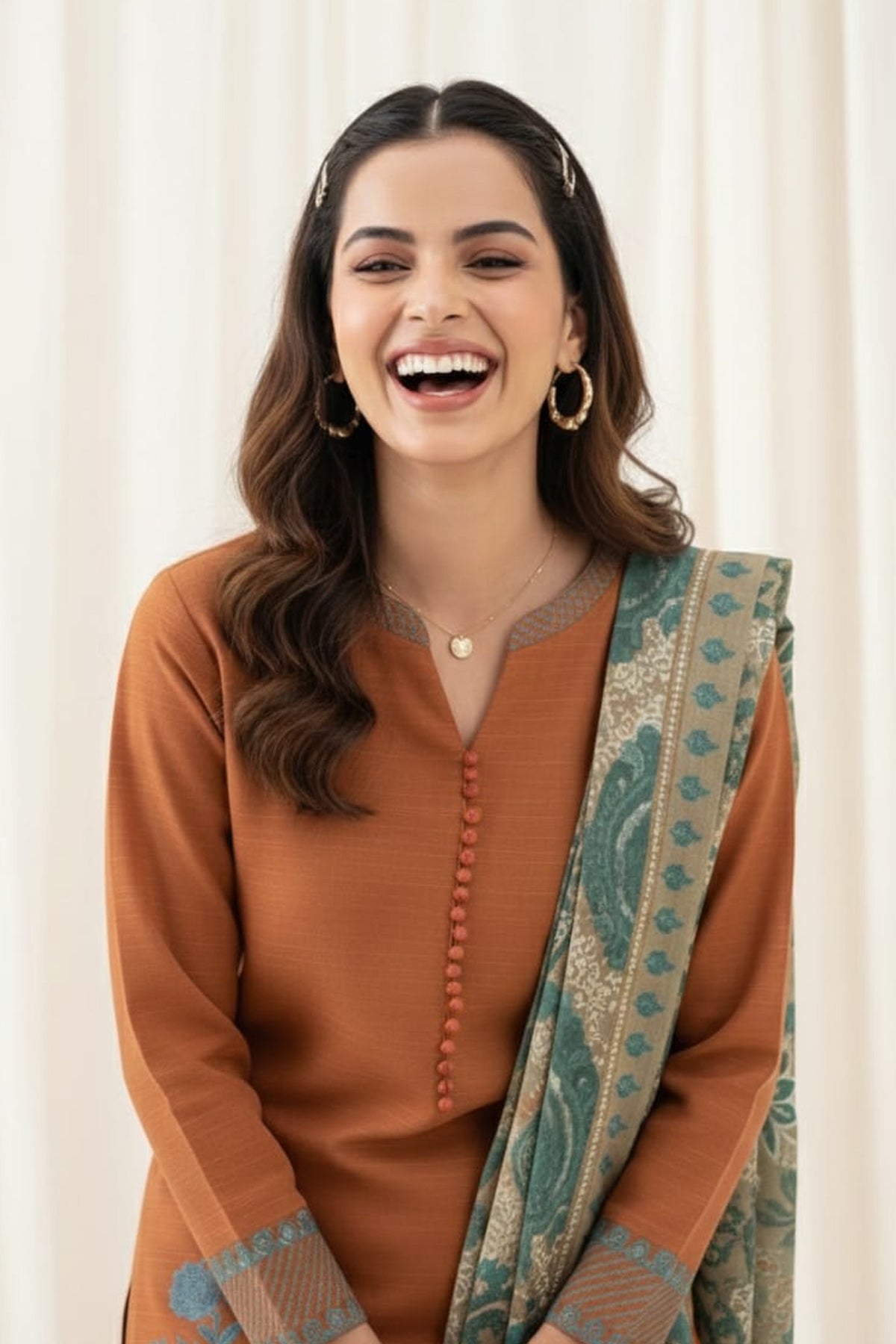 3 Piece Khaddar Suit-Printed