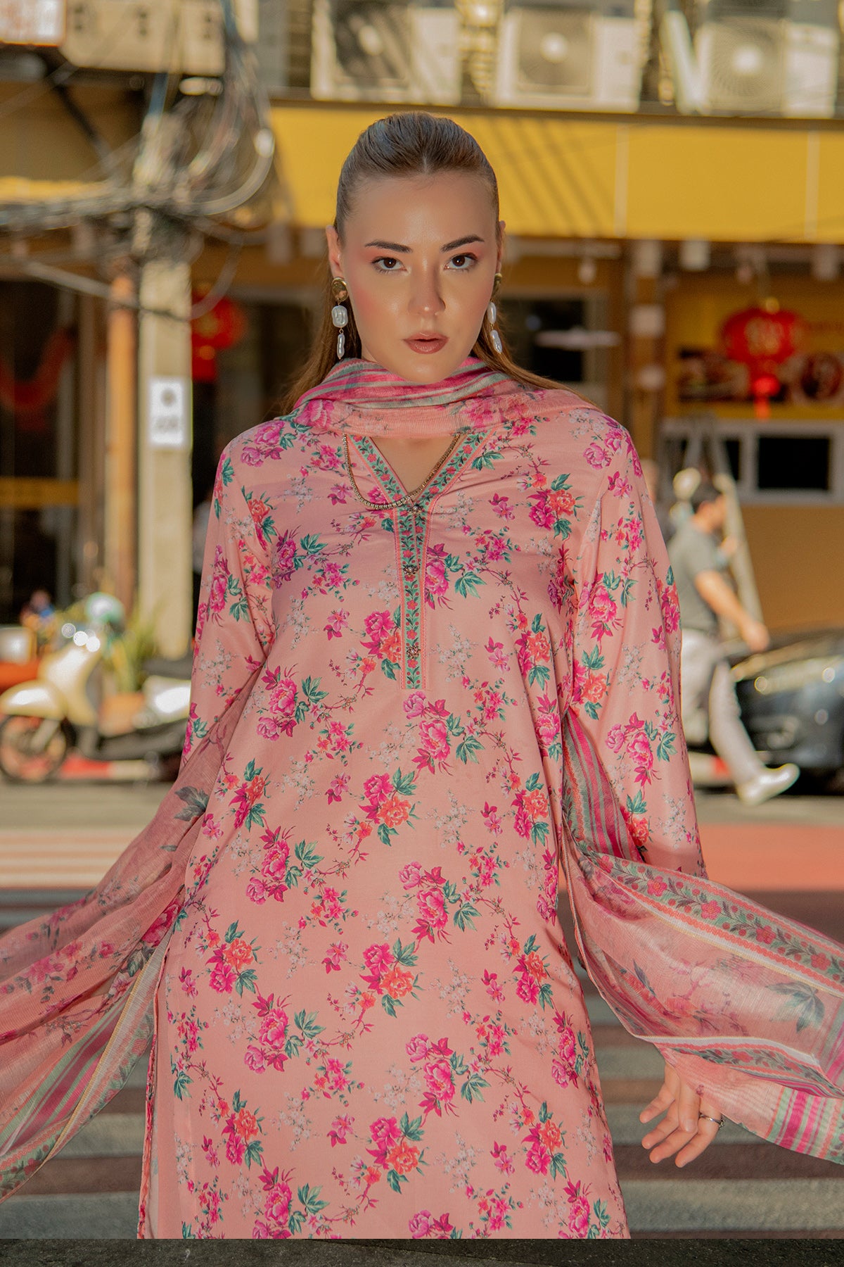 3 Piece Cambric Suit-Printed