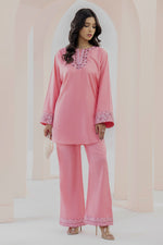 2 Piece Raw Silk Suit-Embroidered (Pret)