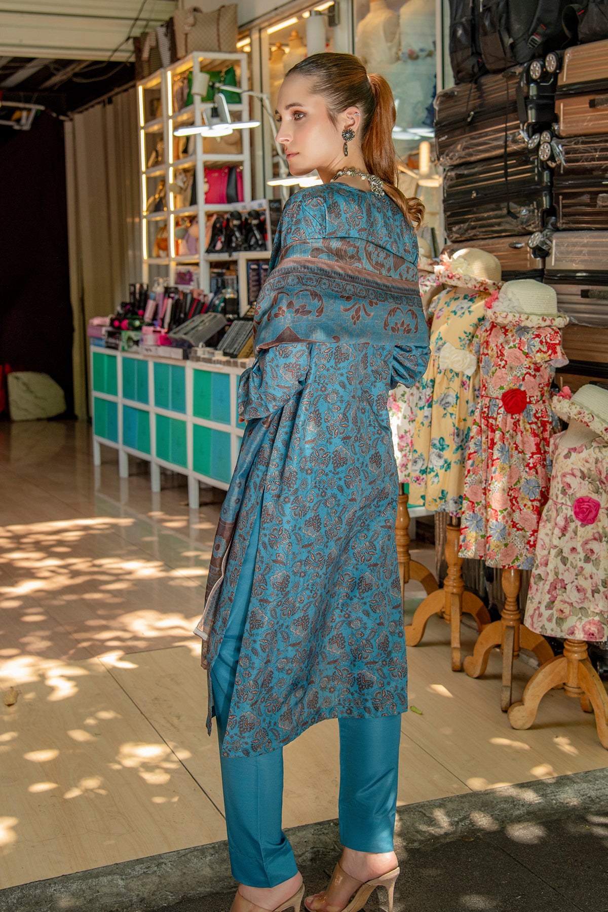 3 Piece Cambric Suit-Printed