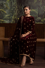 3 Piece - Embroidered Velvet Suit