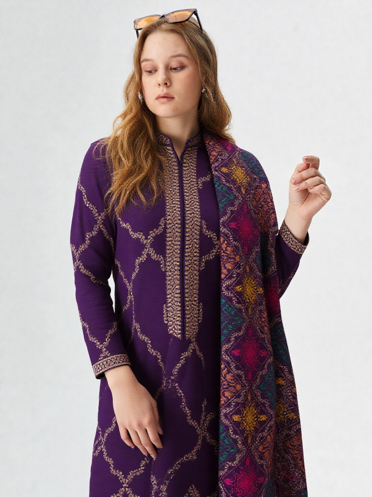 3 Piece Khaddar Suit-Printed