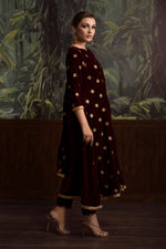 3 Piece - Embroidered Velvet Suit