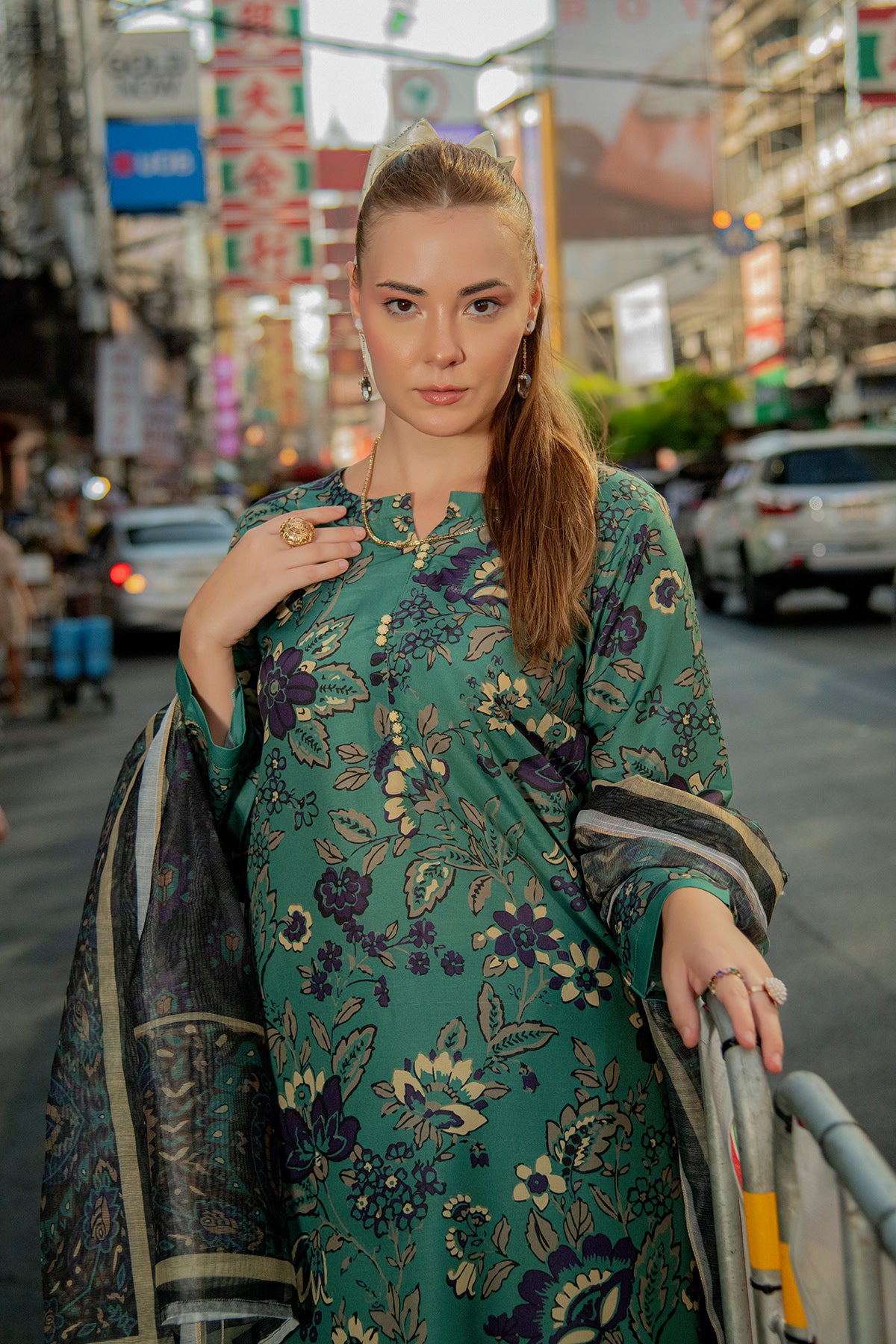 3 Piece Cambric Suit-Printed