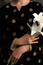 3 Piece - Embroidered Velvet Suit