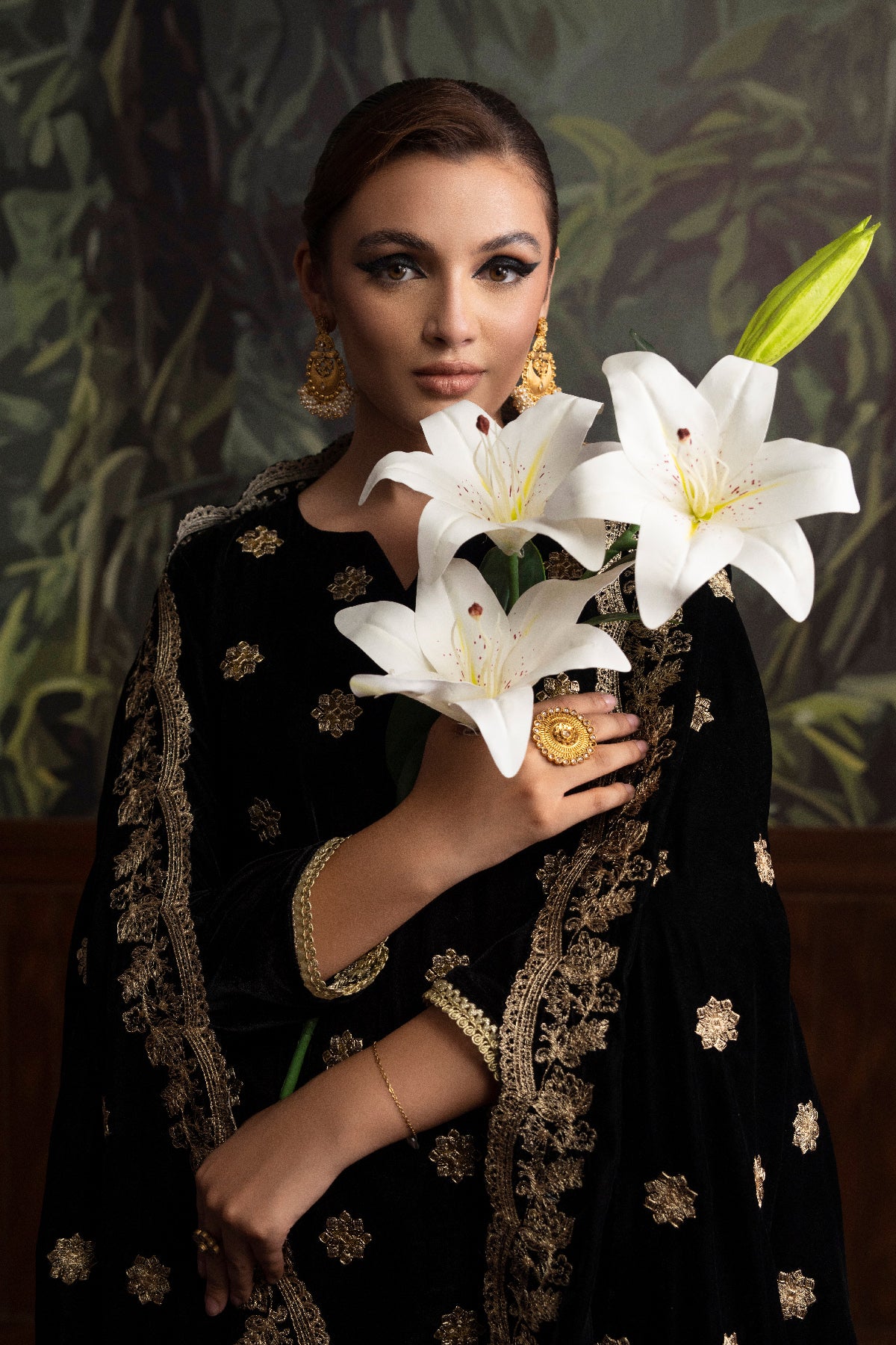 3 Piece - Embroidered Velvet Suit