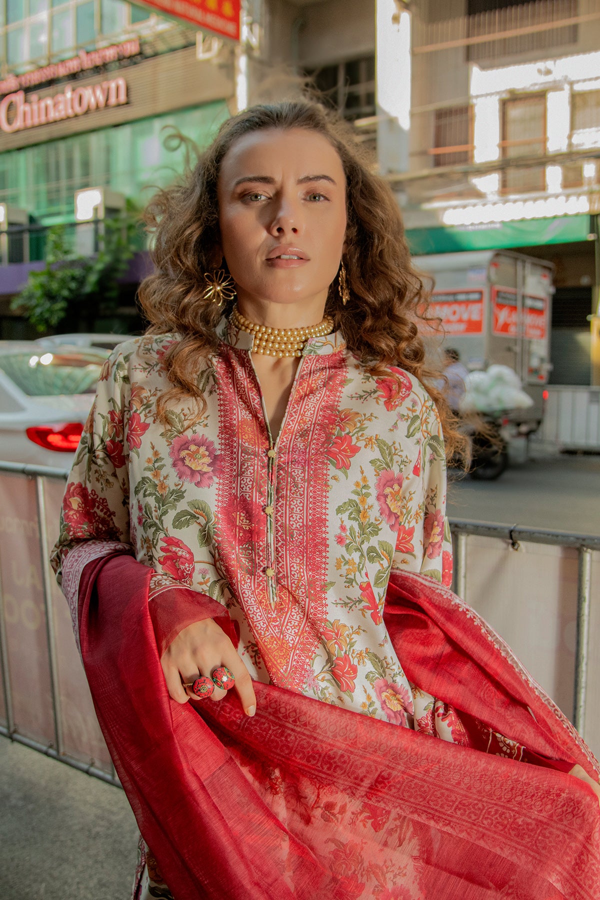 3 Piece Cambric Suit-Printed