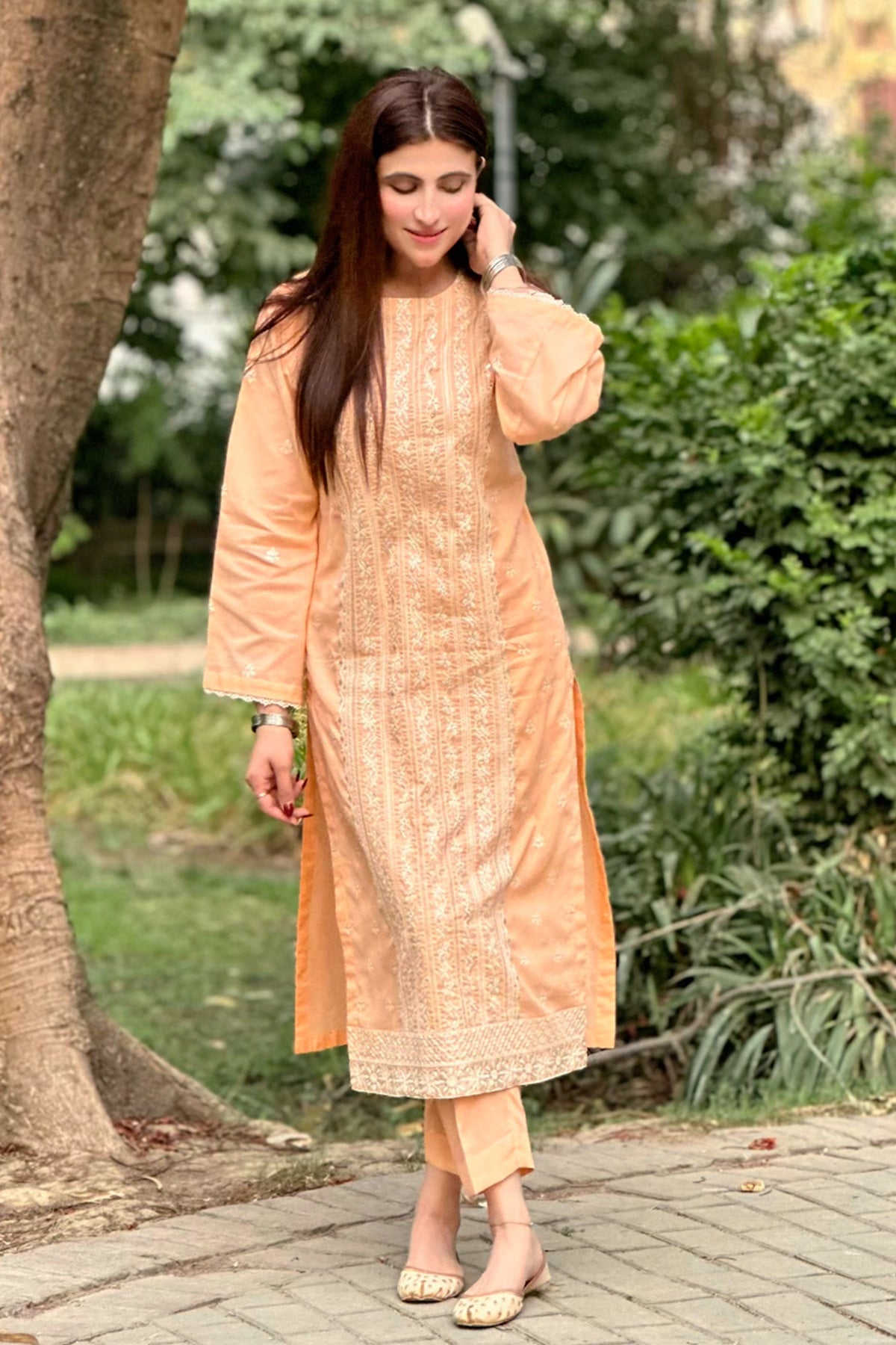 2PC- Embroidered Lawn Dress