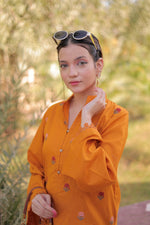 2Pc - Embroidered Solid Dress