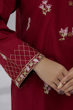 2Pc - Embroidered Solid Dress