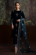 3 Piece - Embroidered Velvet Suit
