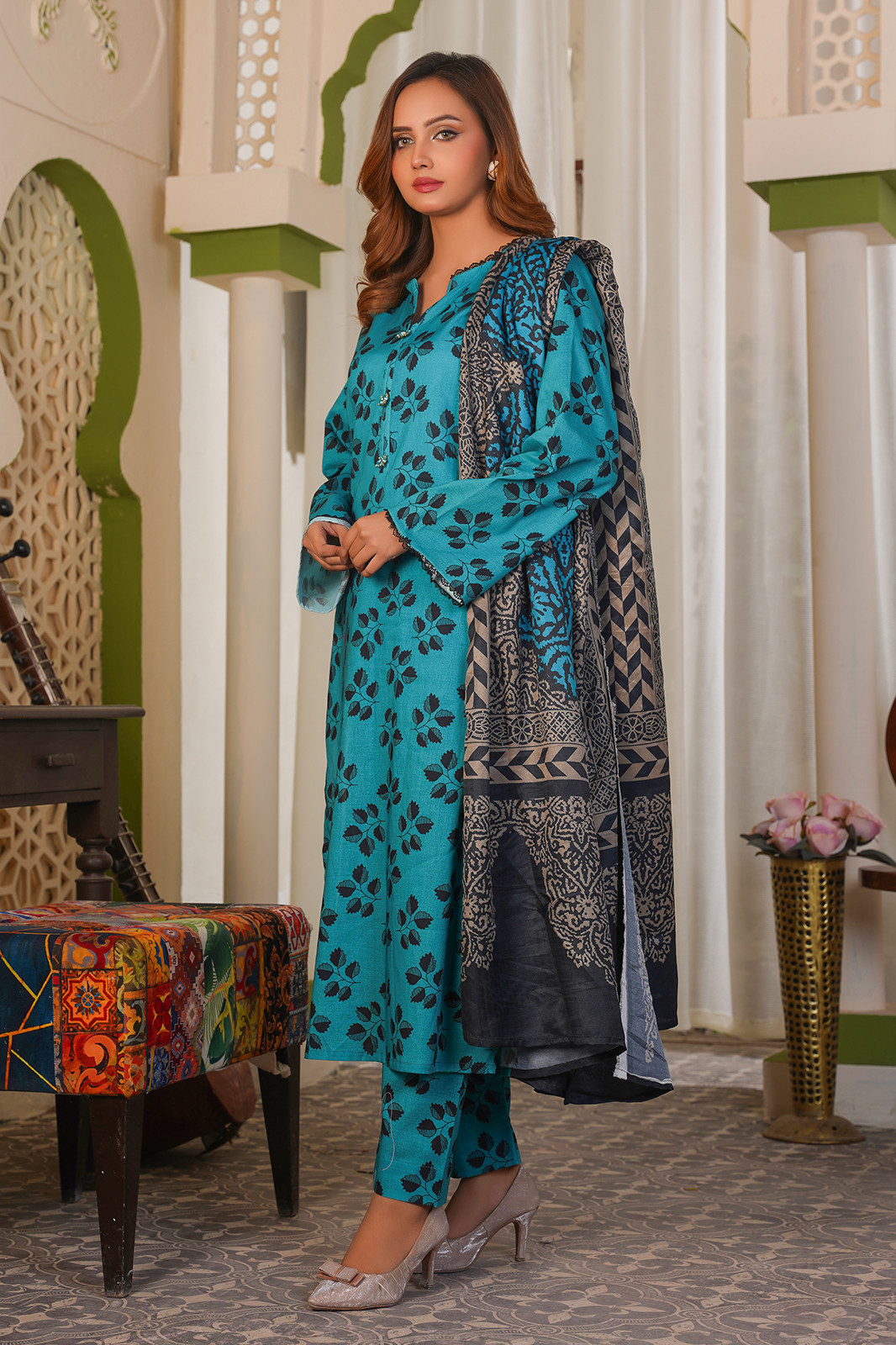 3 Piece Khaddar Suit-Printed