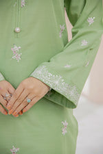 2 Piece Raw Silk Suit-Embroidered (Pret)