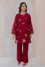 2Pc - Embroidered Solid Dress