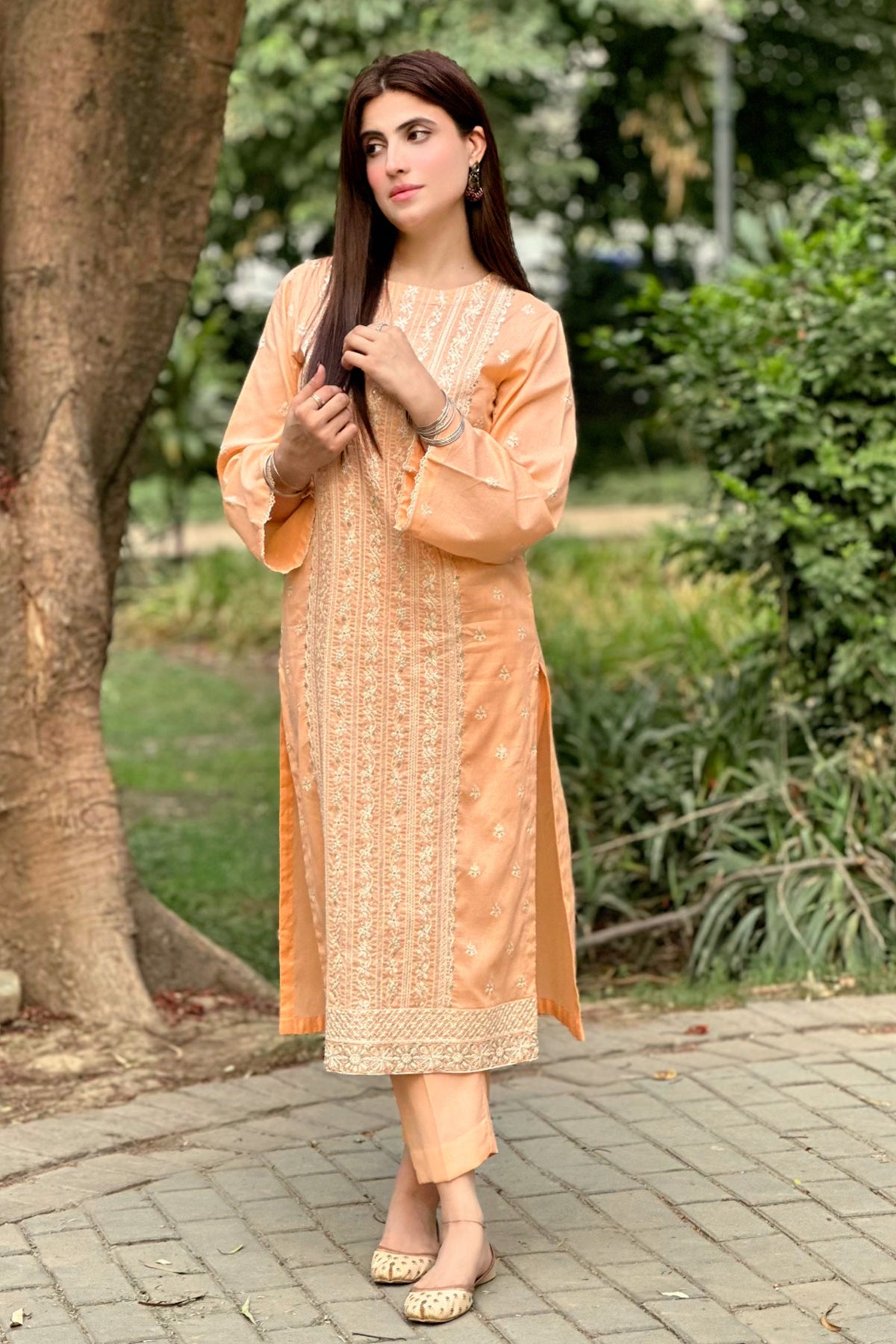 2PC- Embroidered Lawn Dress