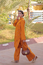 2Pc - Embroidered Solid Dress