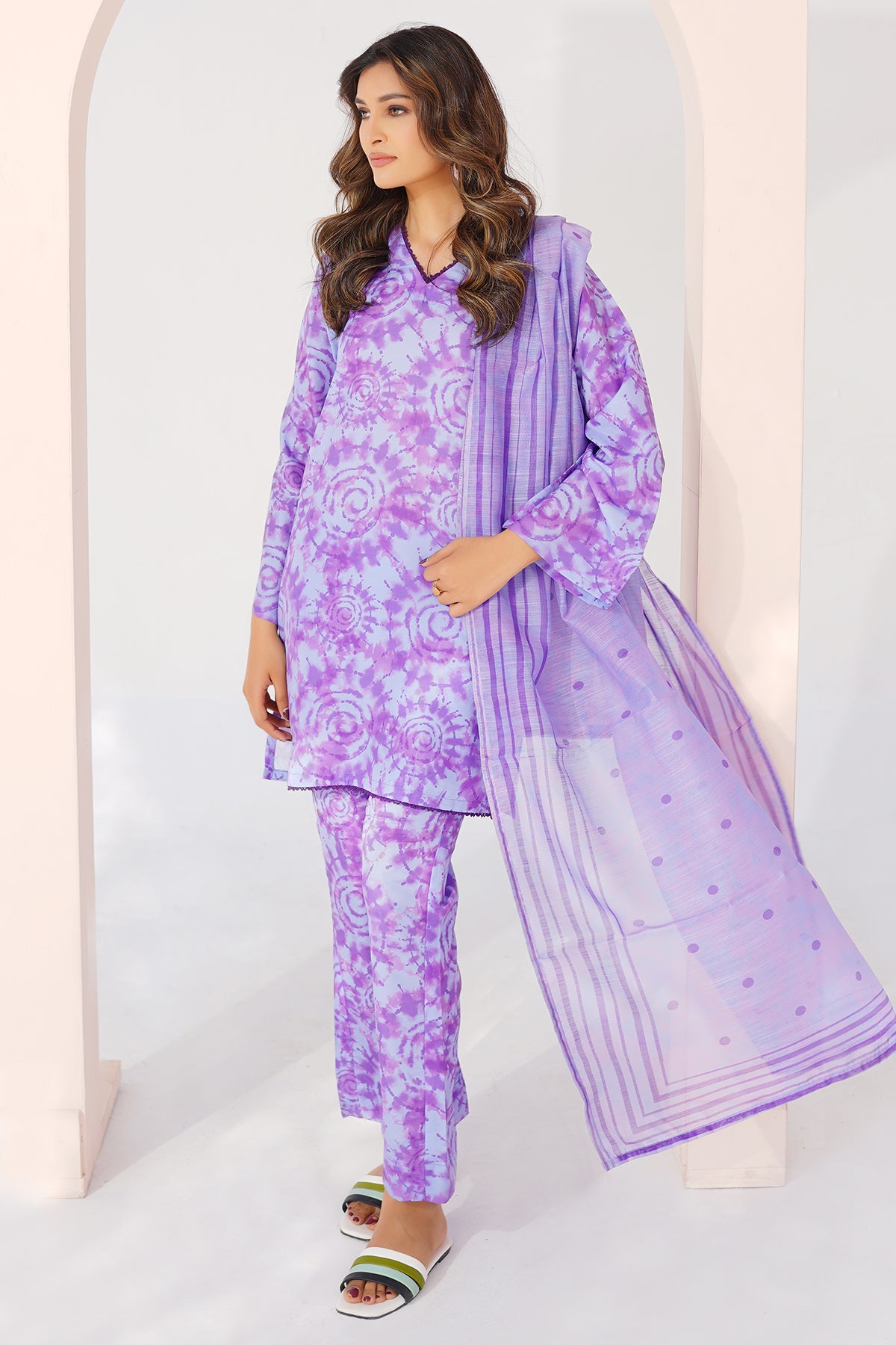 3 Piece Cambric Suit-Printed