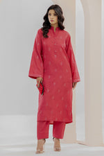 2 Piece Raw Silk Suit-Embroidered (Pret)