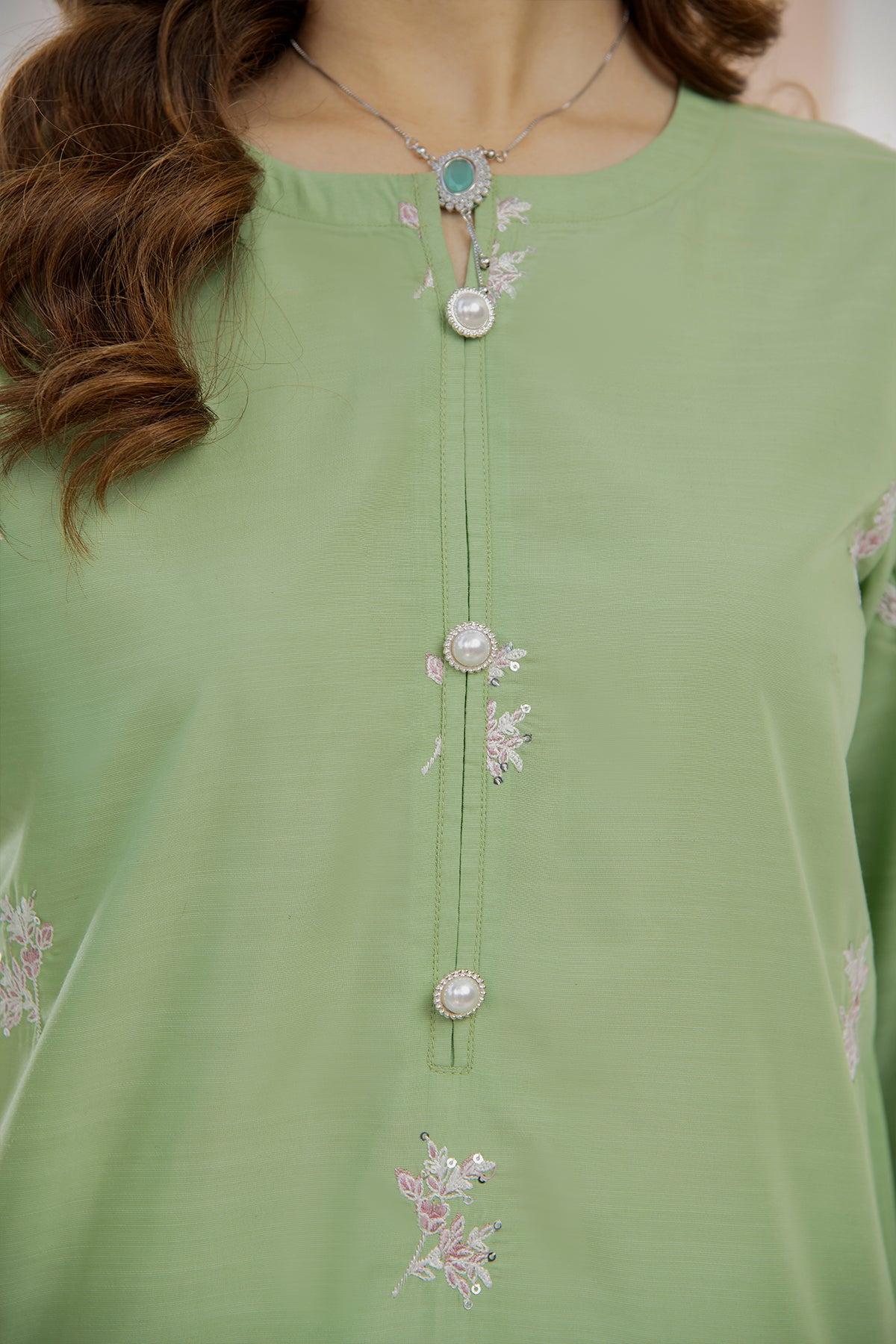 2 Piece Raw Silk Suit-Embroidered (Pret)