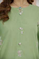 2 Piece Raw Silk Suit-Embroidered (Pret)