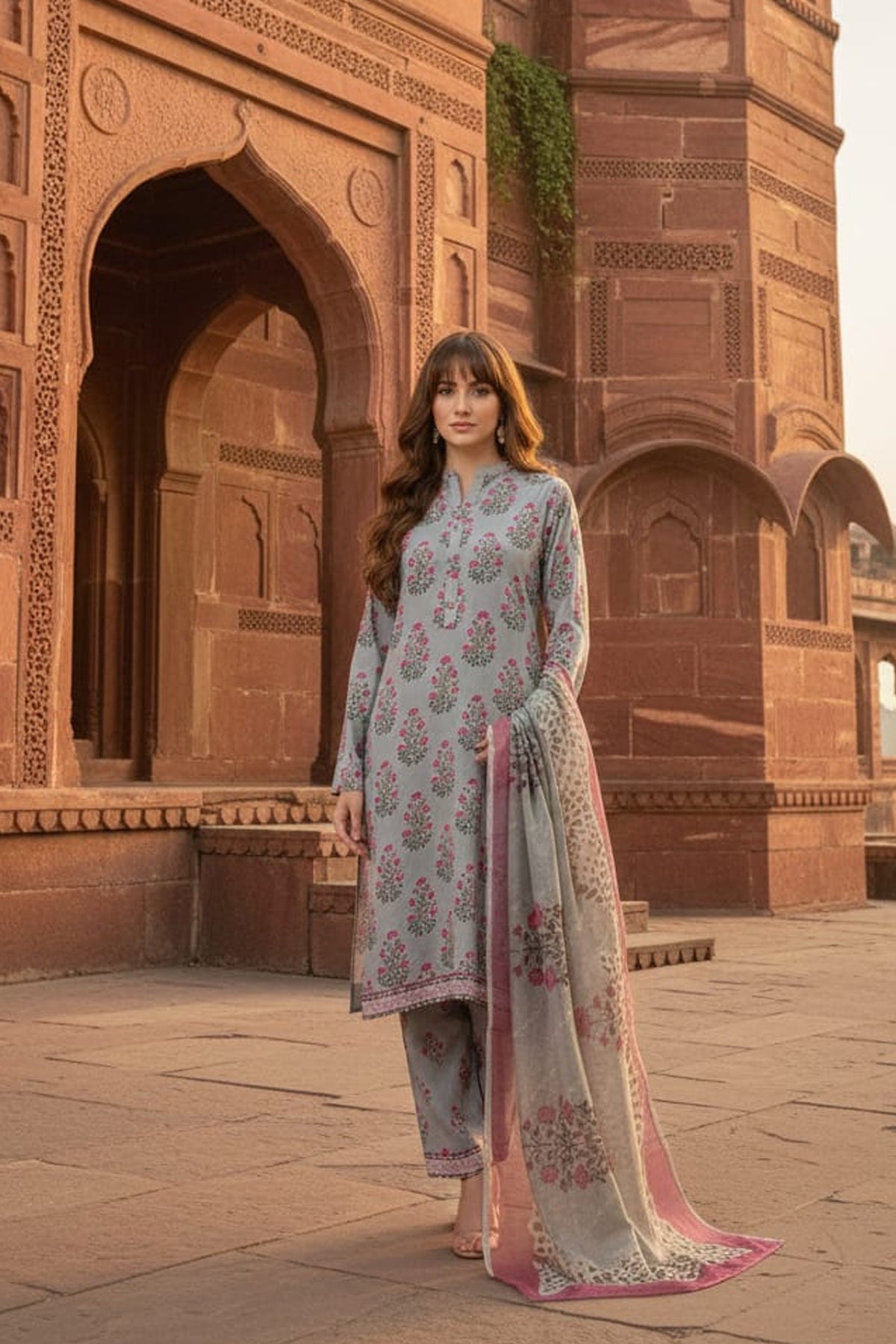 3 Piece Lawn Suit-Printed