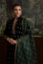 3 Piece - Embroidered Velvet Suit