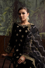 3 Piece - Embroidered Velvet Suit