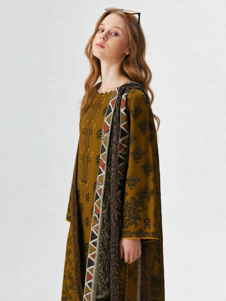 3 Piece Khaddar Suit-Printed