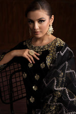 3 Piece - Embroidered Velvet Suit