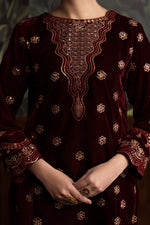 3 Piece - Embroidered Velvet Suit