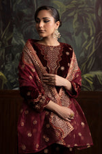 3 Piece - Embroidered Velvet Suit