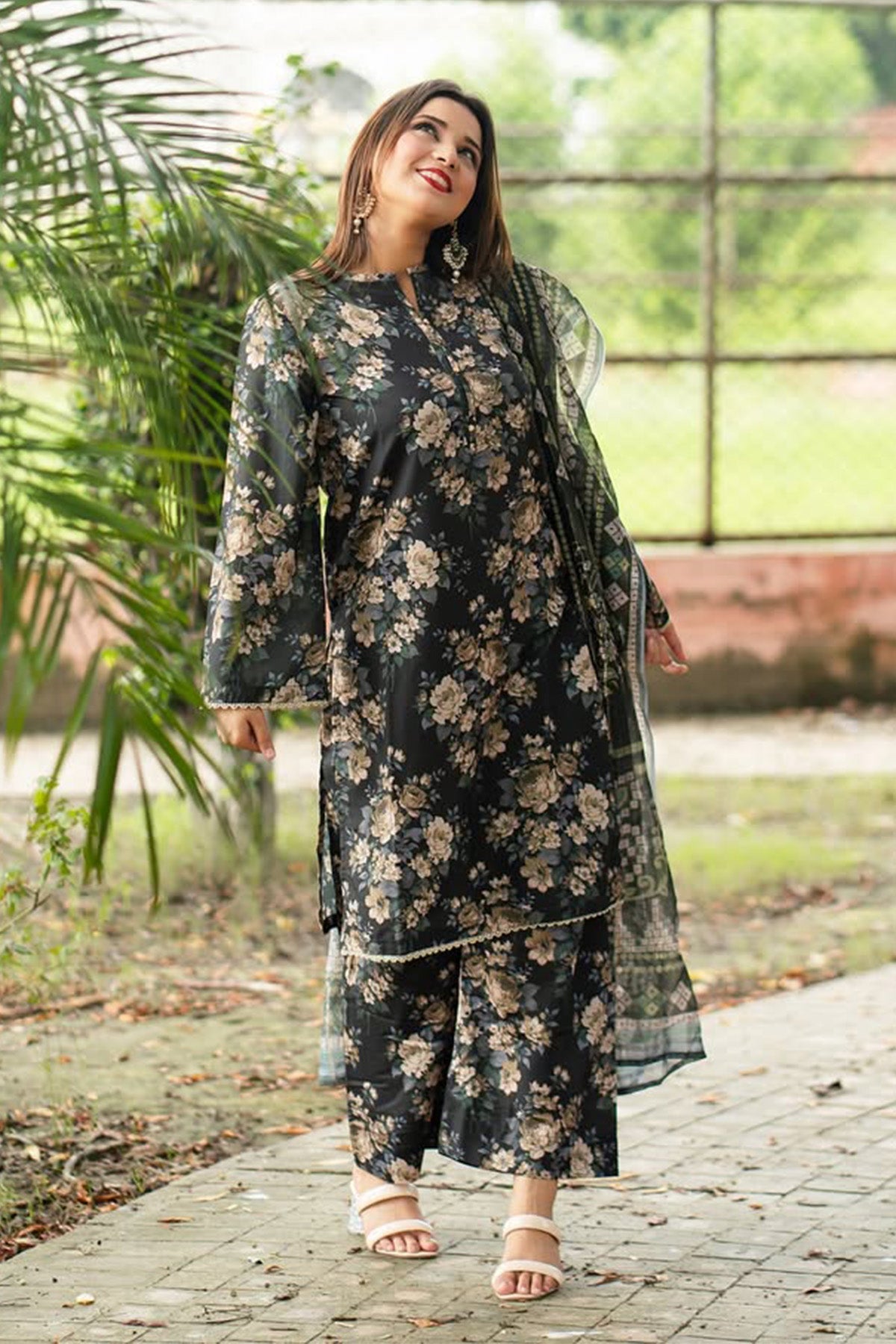 3 Piece Cambric Suit-Printed