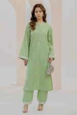 2 Piece Raw Silk Suit-Embroidered (Pret)