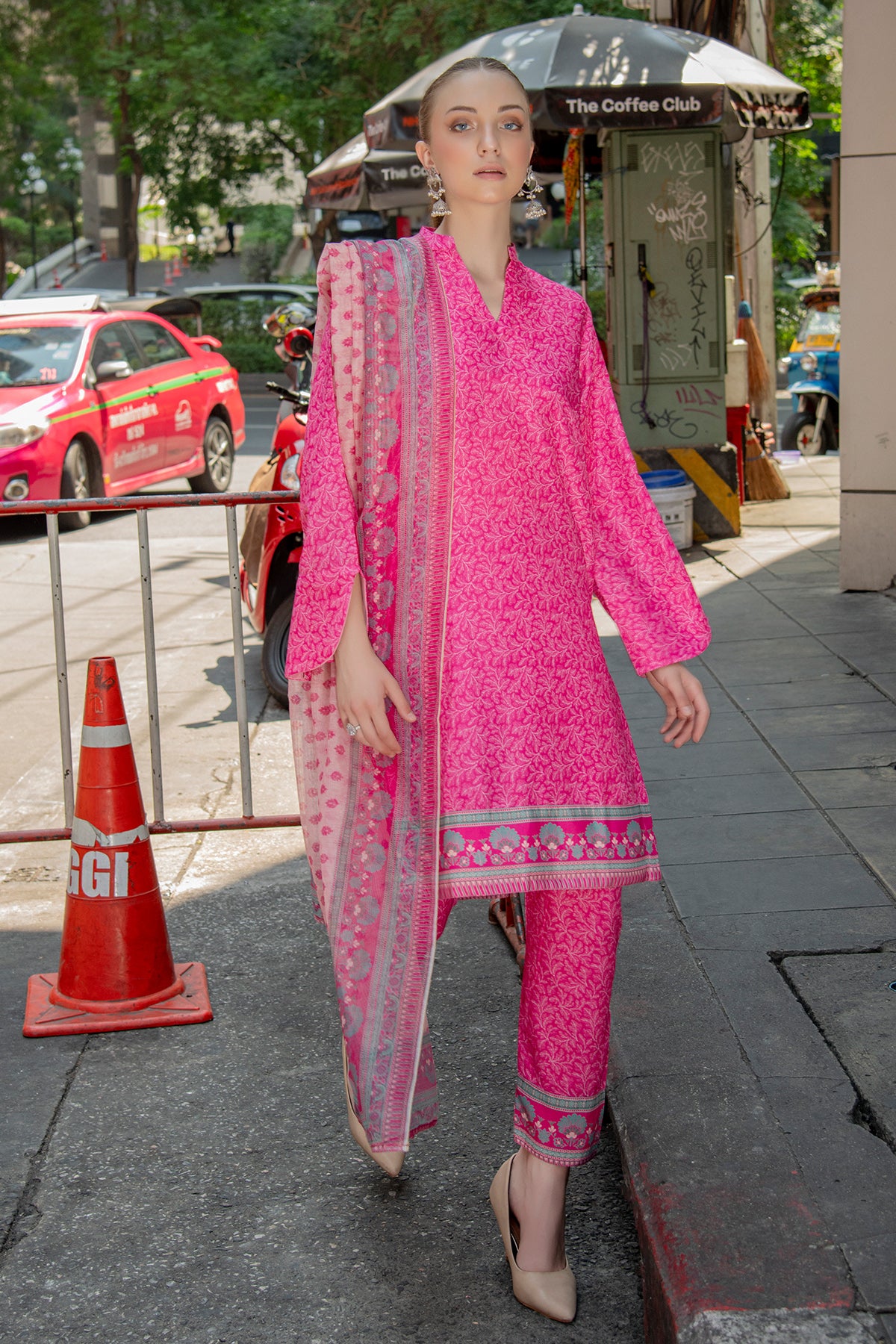 3 Piece Cambric Suit-Printed