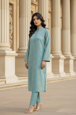 2 Piece Raw Silk Suit-Embroidered (Pret)