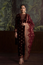 3 Piece - Embroidered Velvet Suit