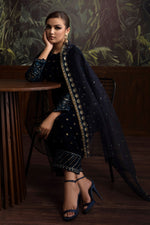 3 Piece - Embroidered Velvet Suit